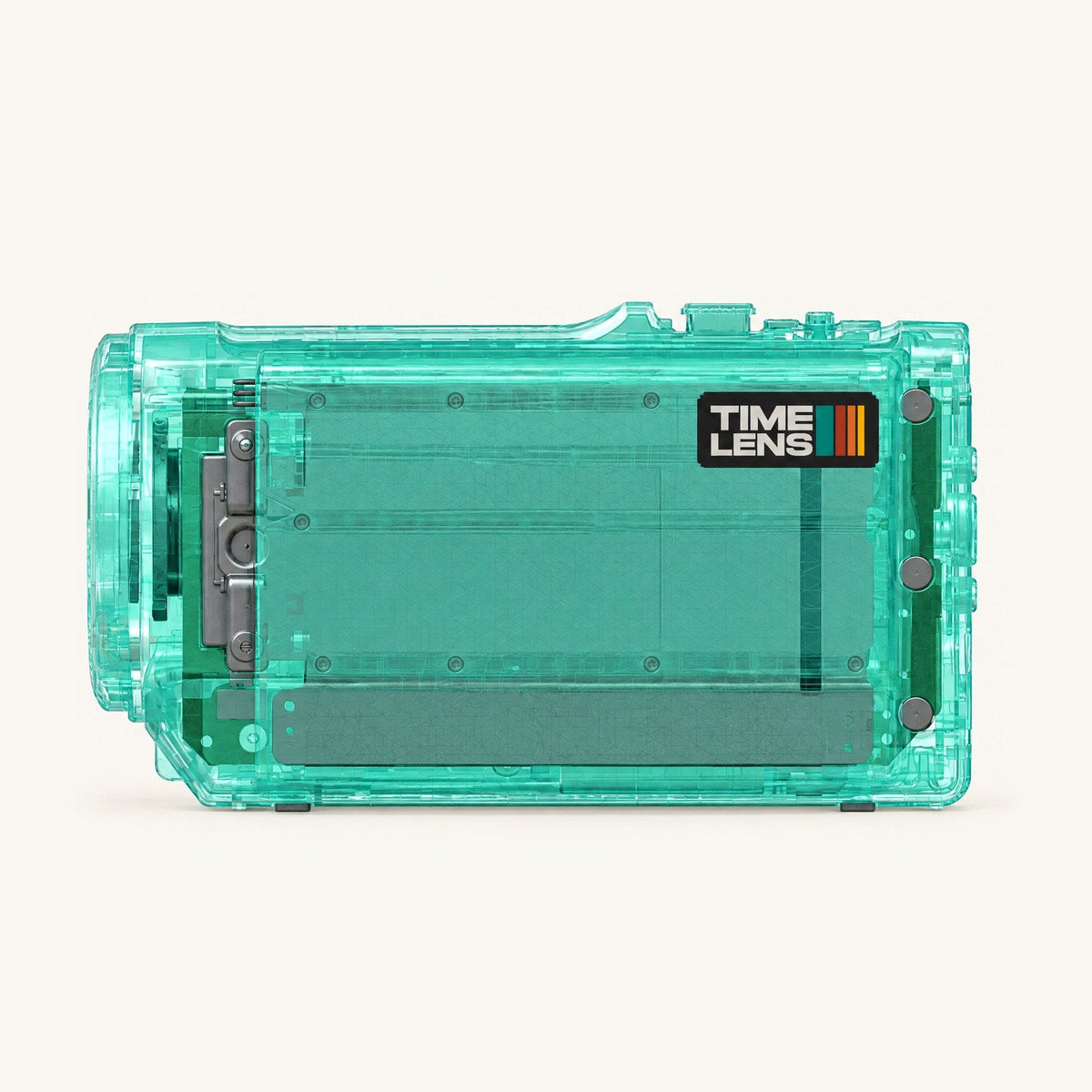 TimeLens Replay sea green transparent shell, side view