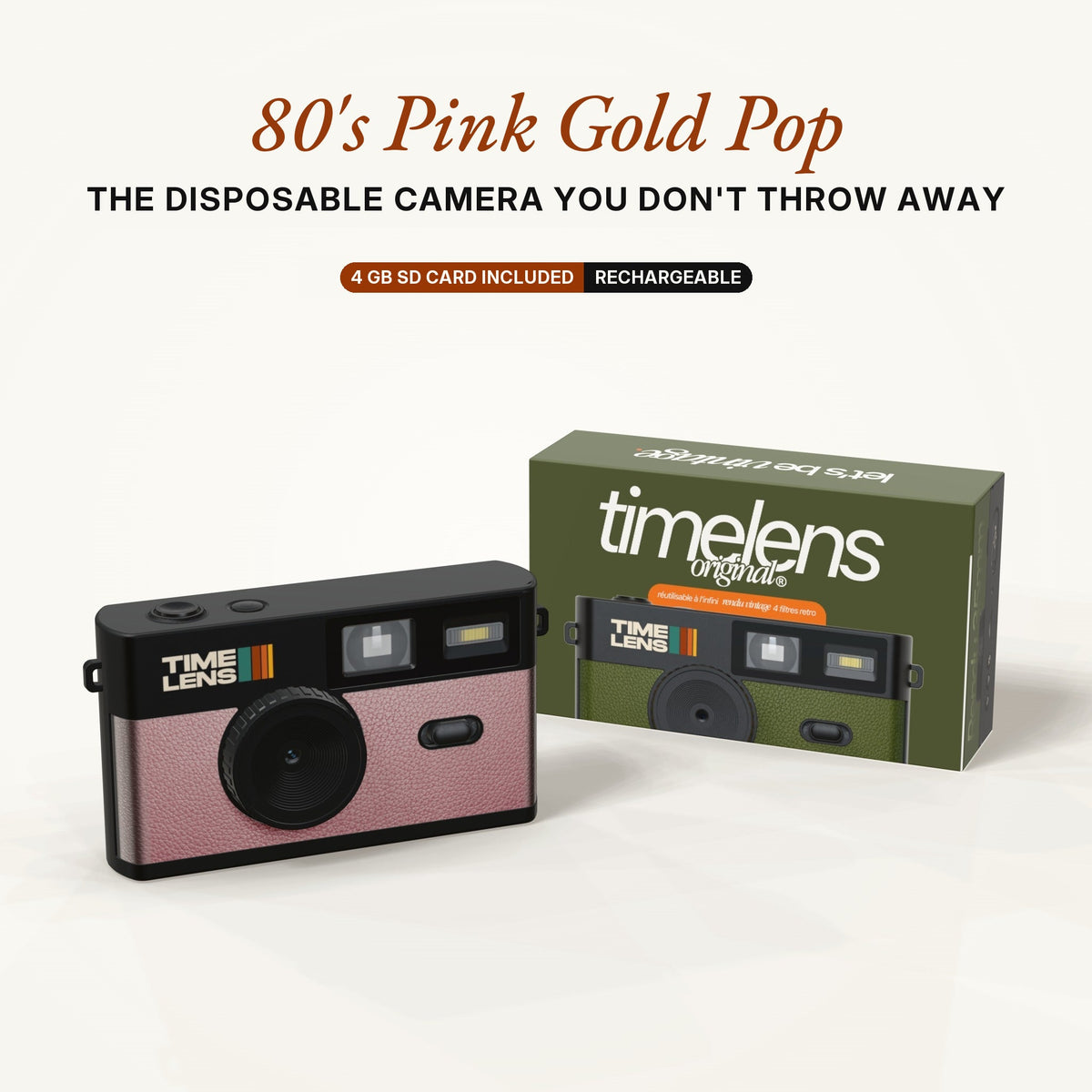 Cámara TimeLens® – Edición 80's Pink Gold Pop - TIMELENS US