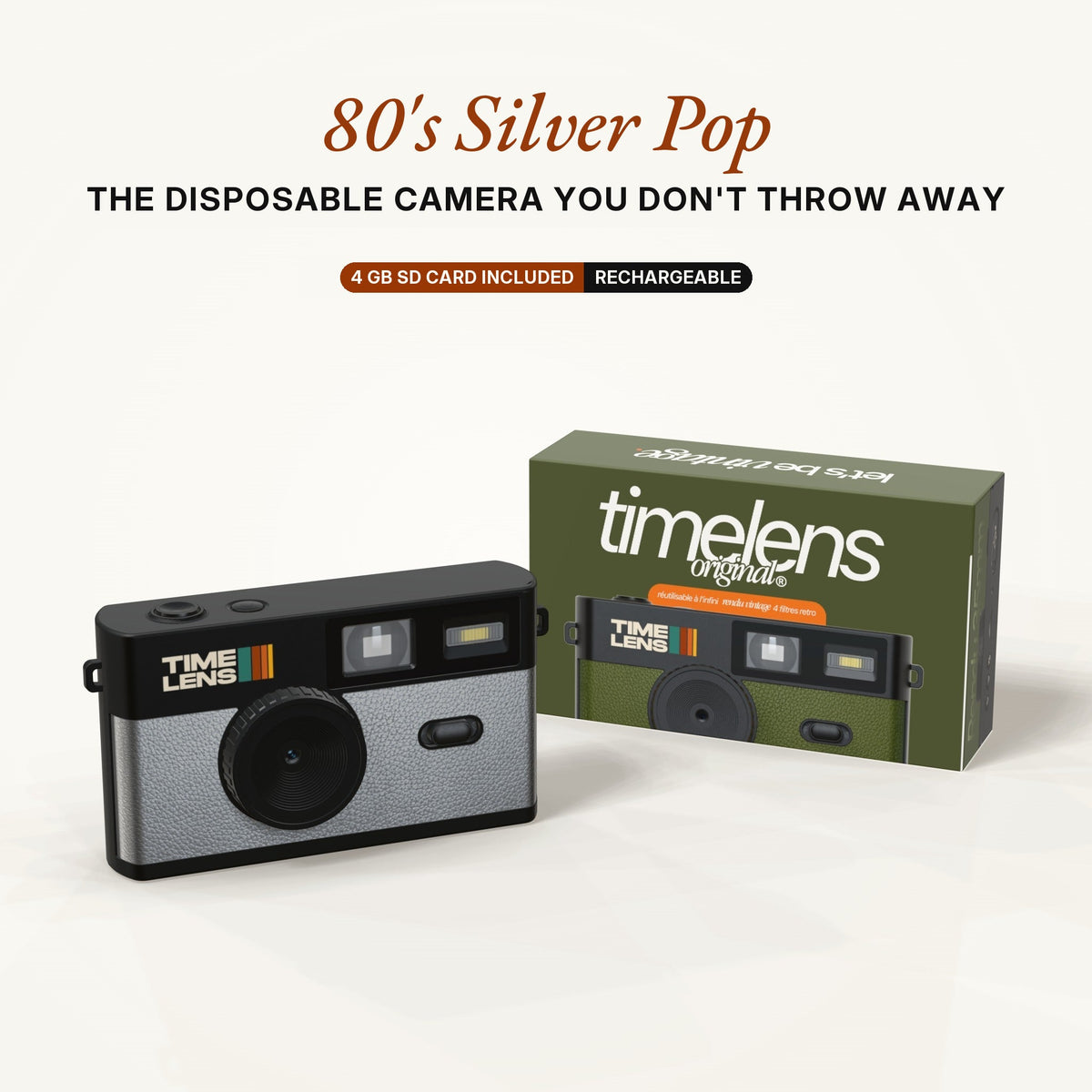 TimeLens® Camera – 80's Silver Pop Edition - TIMELENS US