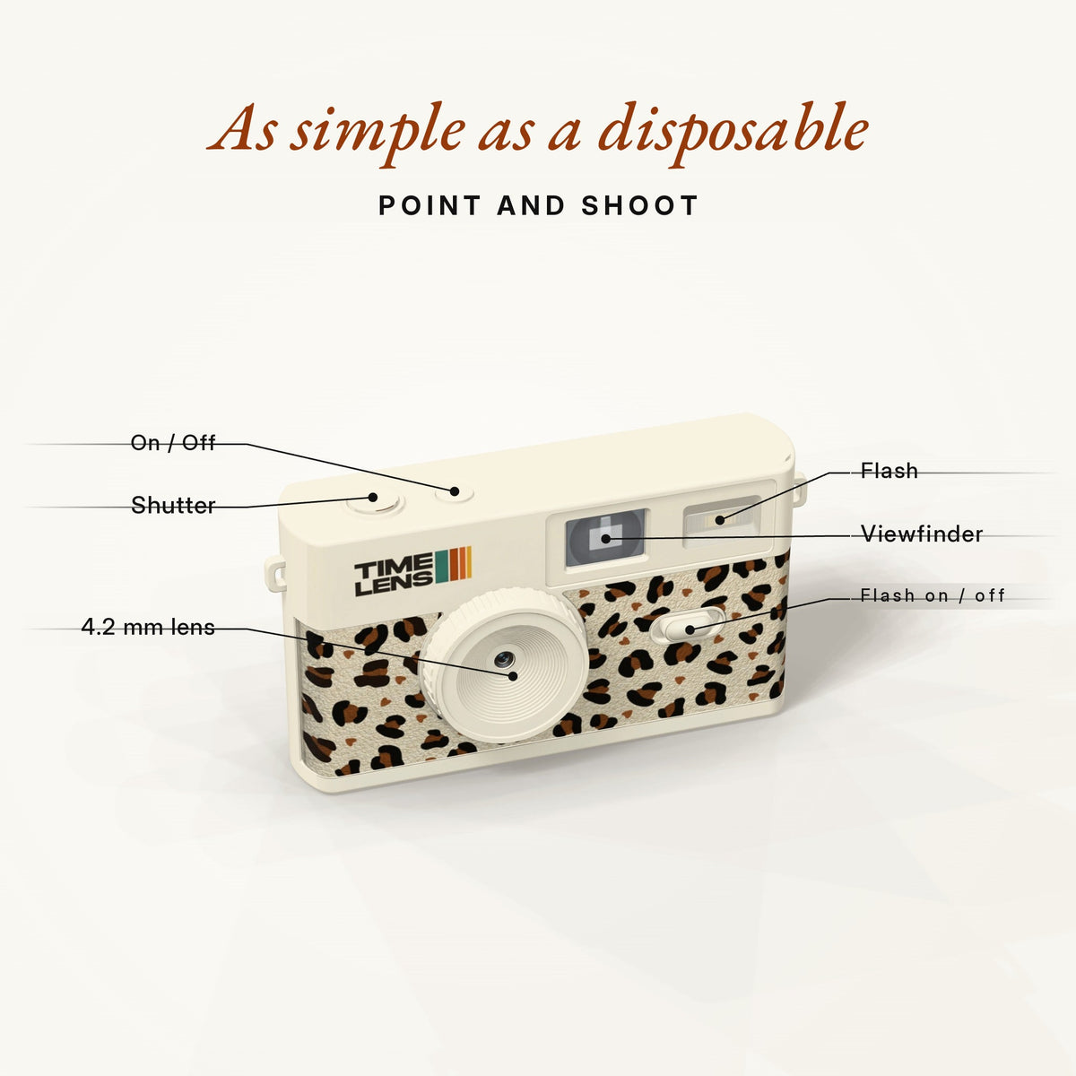 TimeLens® Camera – Cream Leopard Edition - TIMELENS US