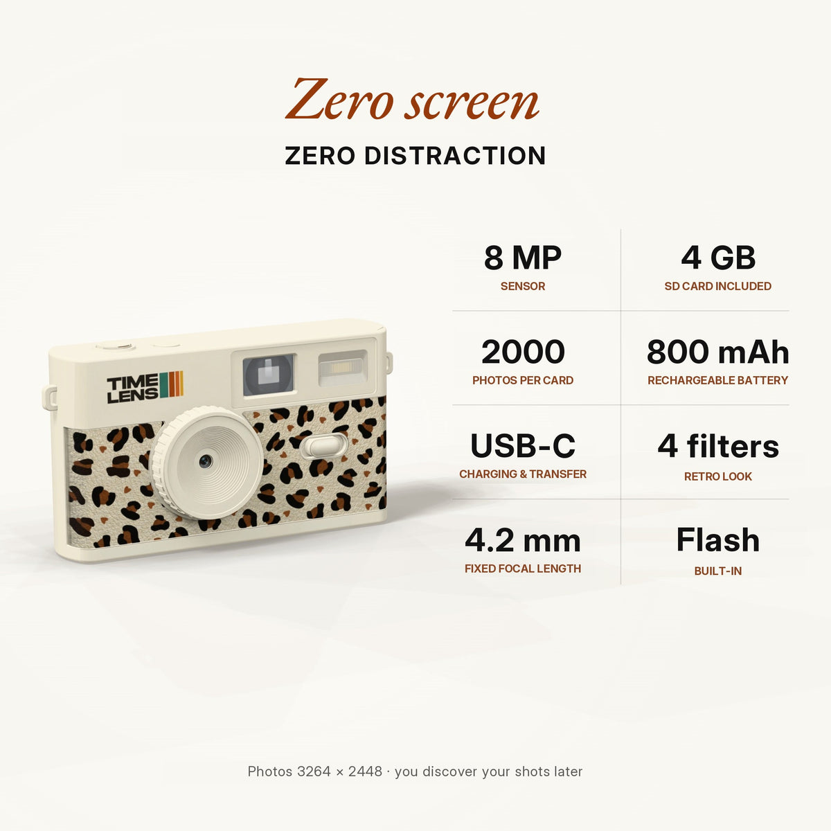 TimeLens® Camera – Cream Leopard Edition - TIMELENS US