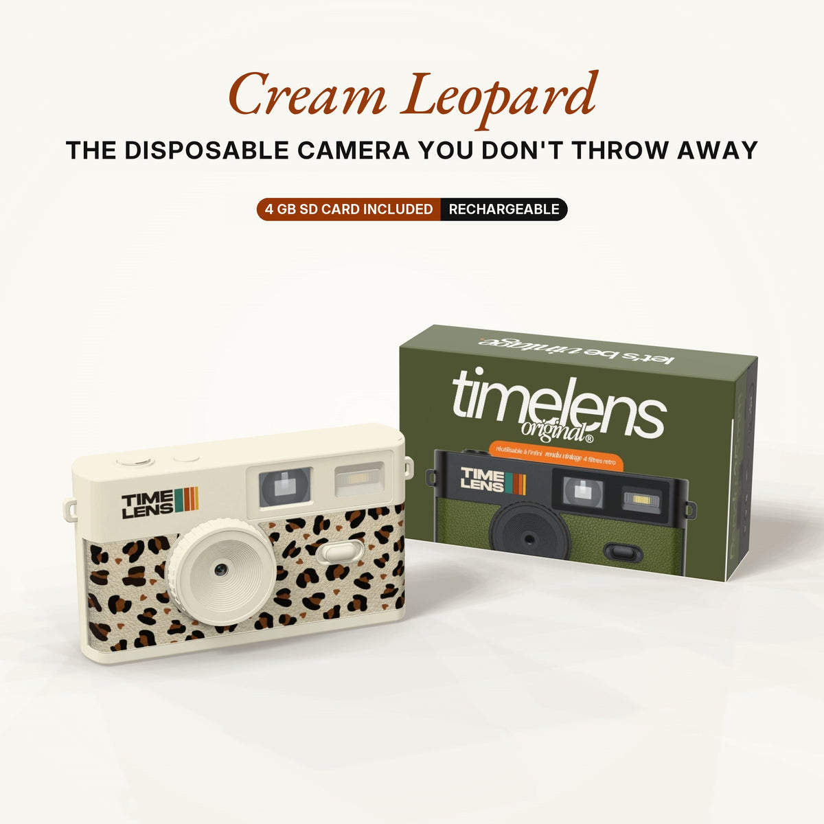 TimeLens® Camera – Cream Leopard Edition - TIMELENS US