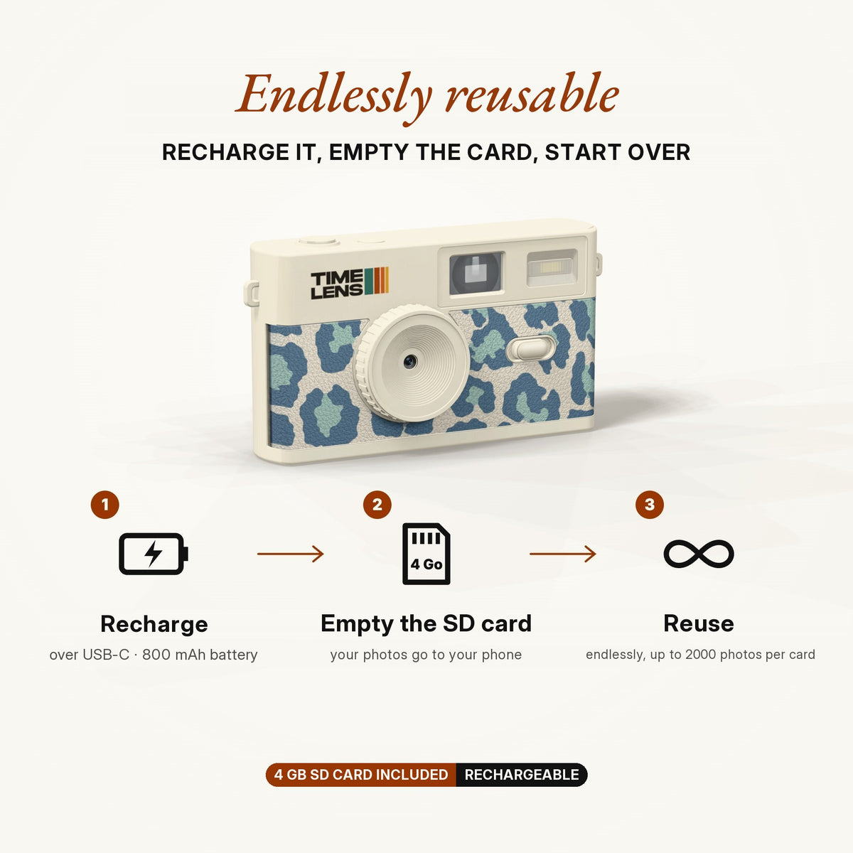 TimeLens® Camera – Cream Sky Leopard Edition - TIMELENS US