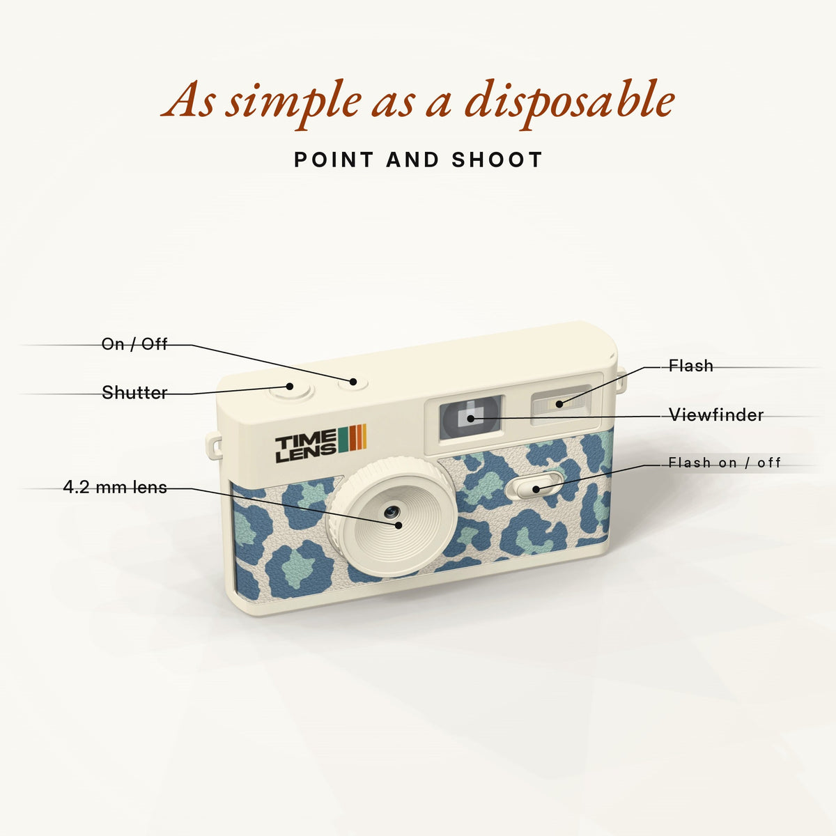 TimeLens® Camera – Cream Sky Leopard Edition - TIMELENS US