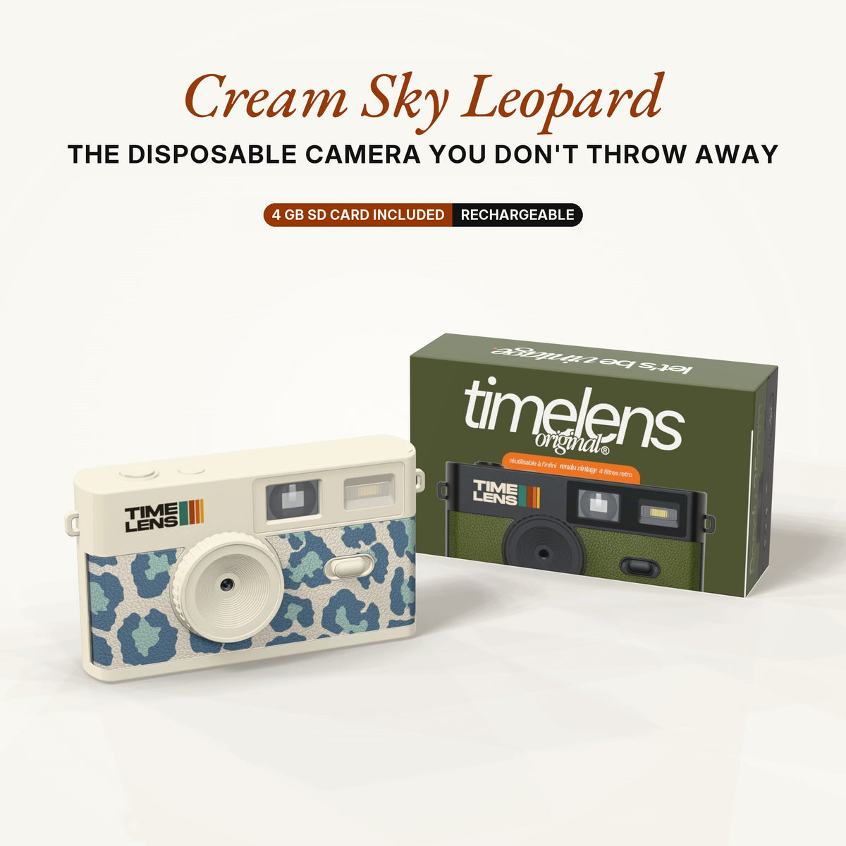 TimeLens® Camera – Cream Sky Leopard Edition - TIMELENS US
