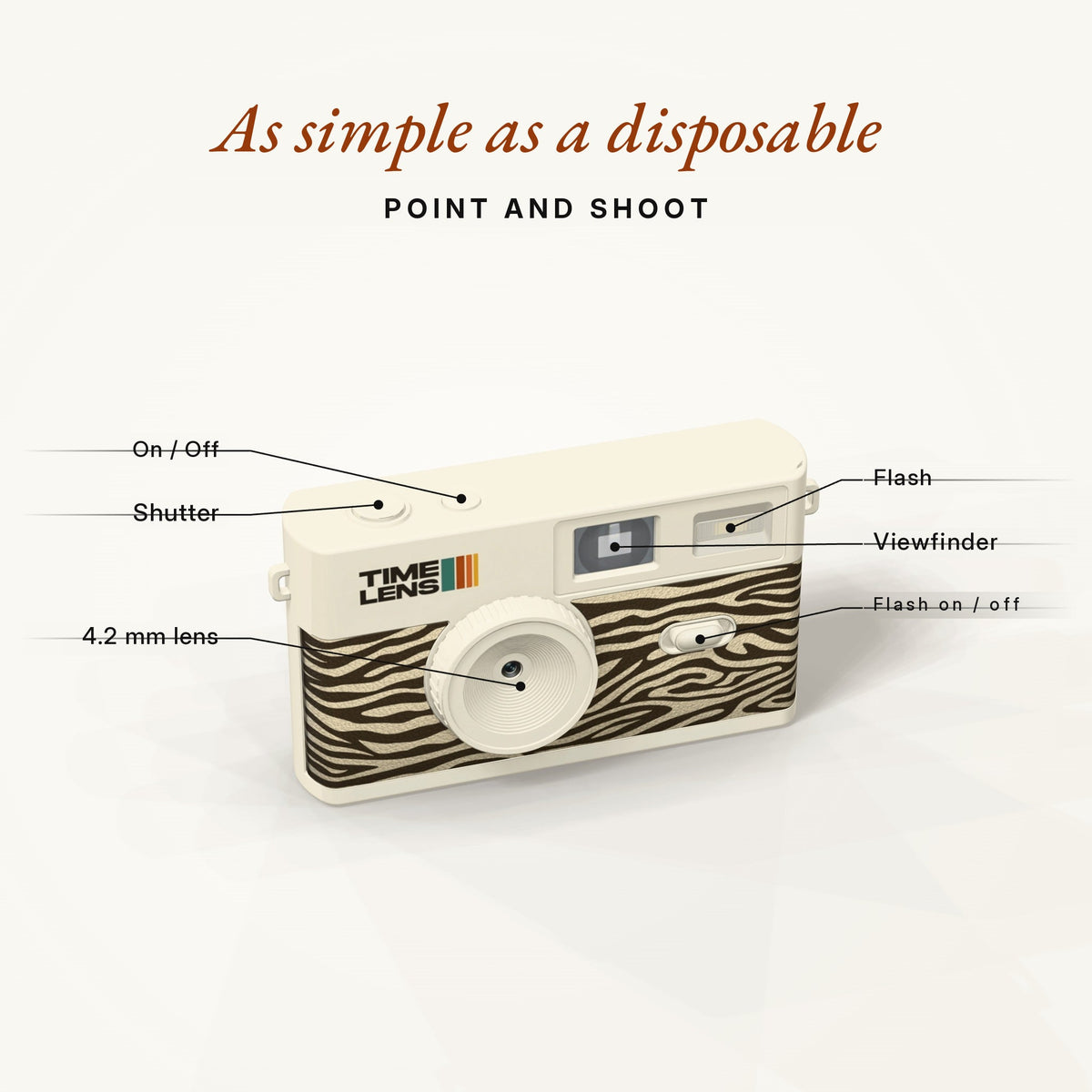 TimeLens® Camera – Cream Zebra Edition - TIMELENS US