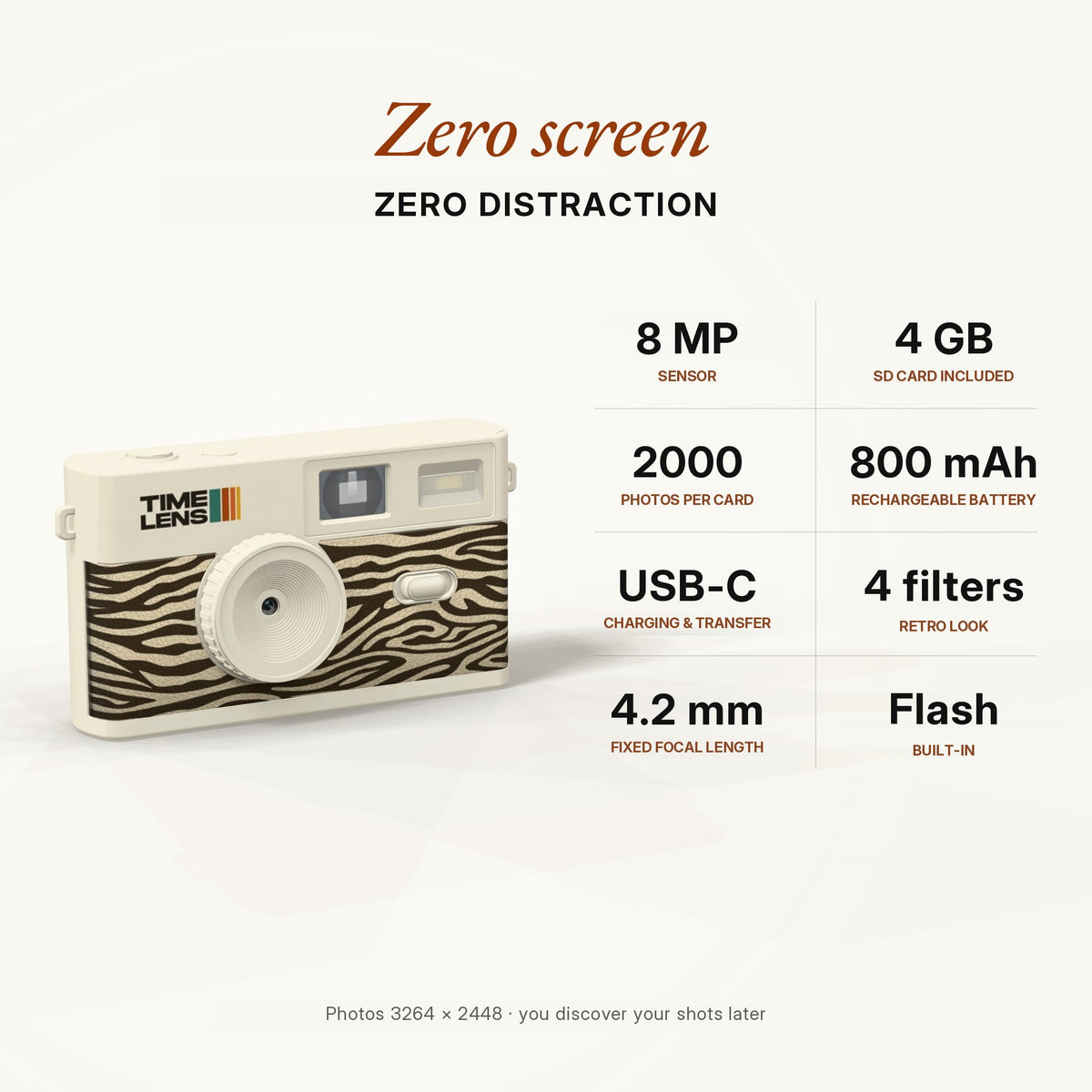 TimeLens® Camera – Cream Zebra Edition - TIMELENS US