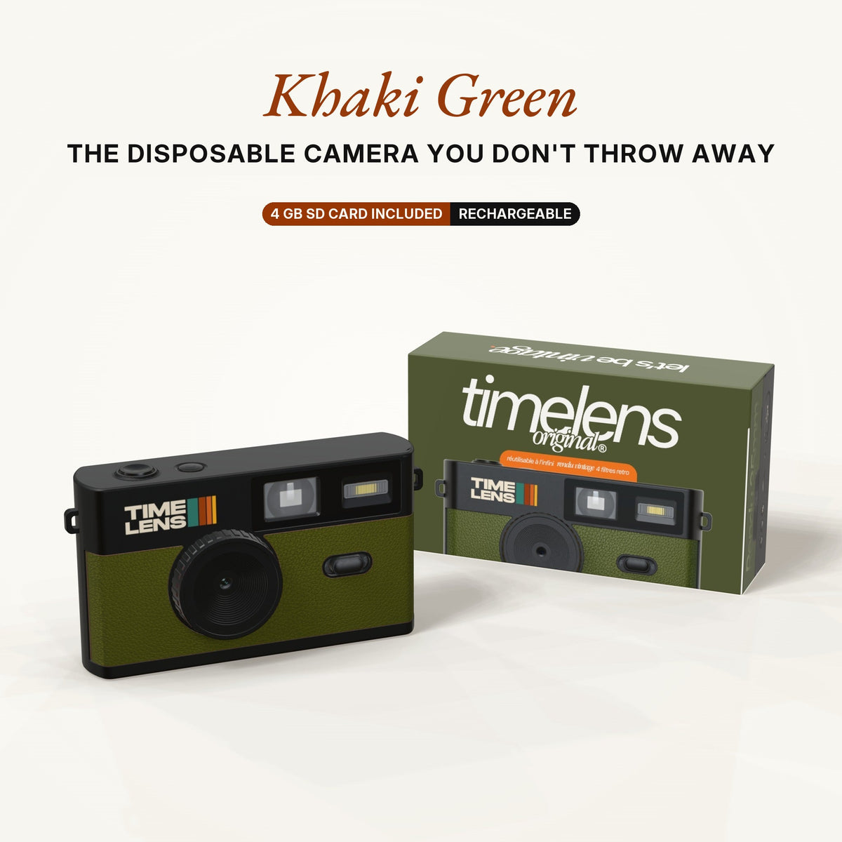 Máquina fotográfica TimeLens® – Edição Khaki Green - TIMELENS US