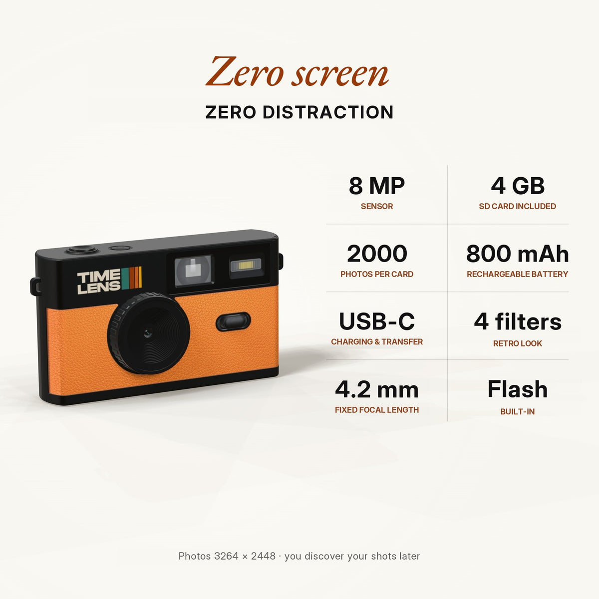 Fotocamera TimeLens® – Edizione Orange - TIMELENS US