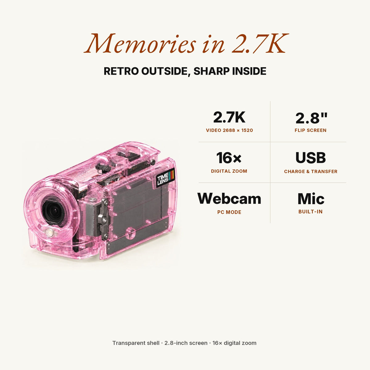 TimeLens® Replay Camcorder – Pink - TIMELENS US