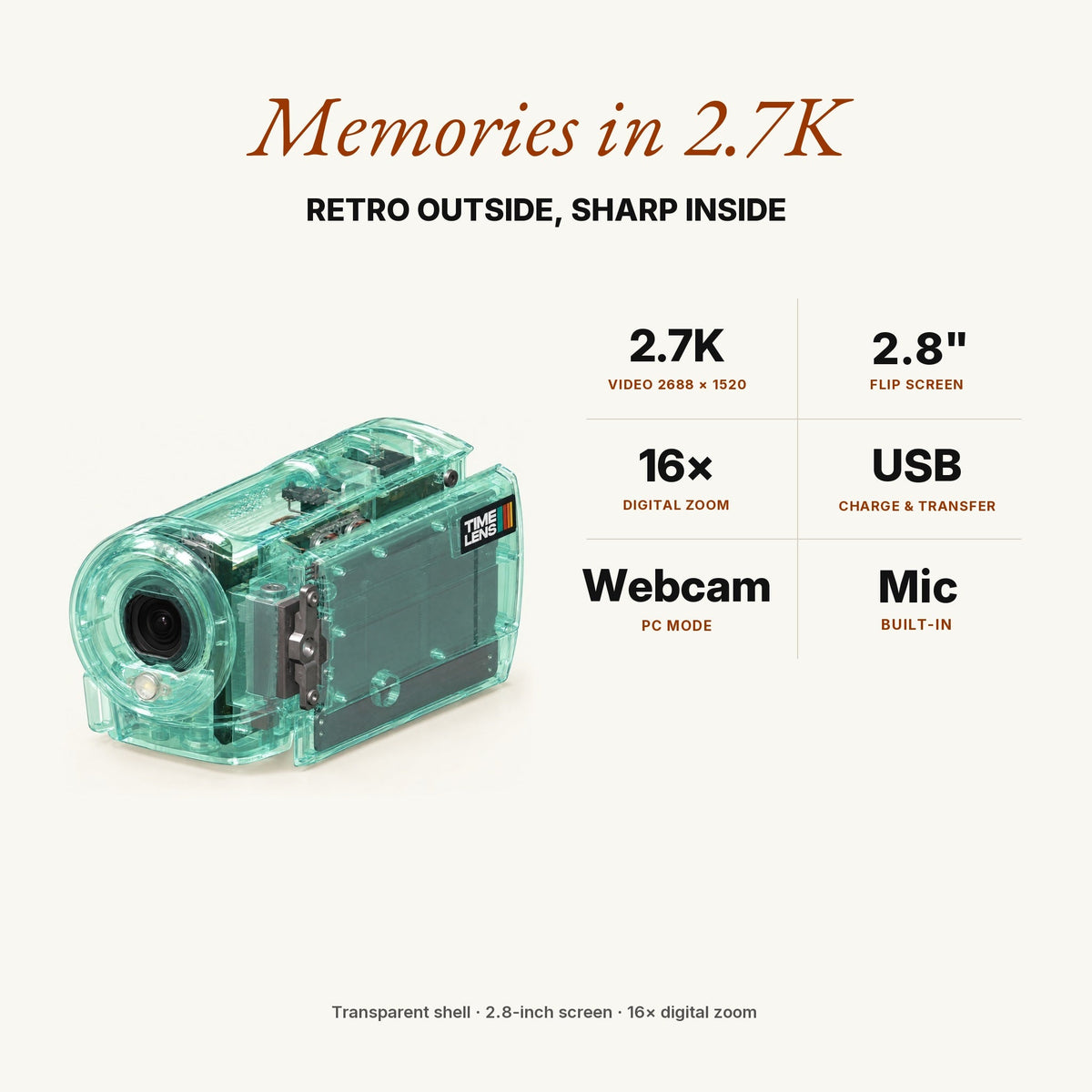 TimeLens® Replay Camcorder – Sea green - TIMELENS US