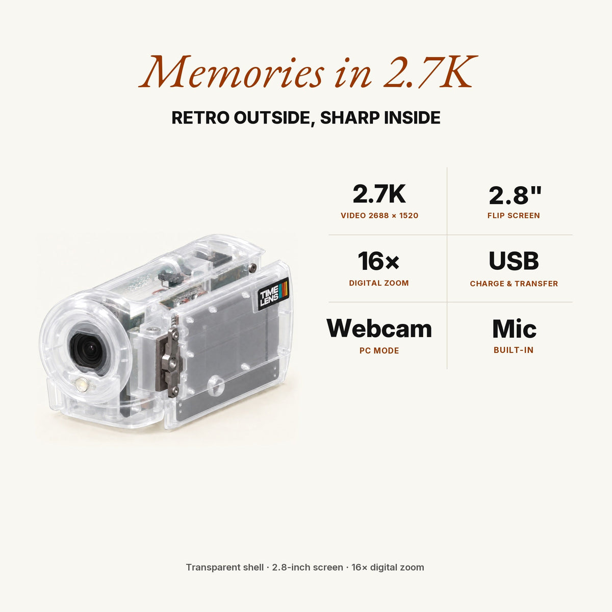 TimeLens® Replay Camcorder – White - TIMELENS US