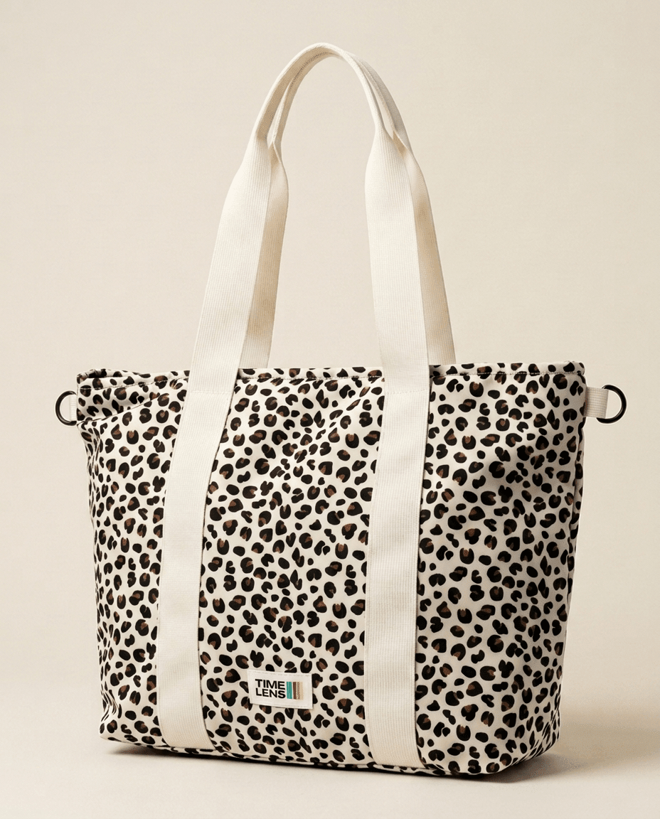 Tote Bag Cream Leopard - TIMELENS US